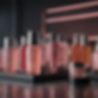 Showcasing Popular Beauty Products A vibrant display of popular beauty products showcasing diverse packaging and design
