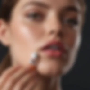 Application of Lip Balm for Care A person applying lip balm