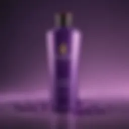 Luxurious purple shampoo bottle on a vibrant background