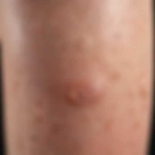 Close-up of keratosis pilaris on leg skin