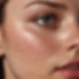A close-up of skin showing the effects of a chemical peel treatment.