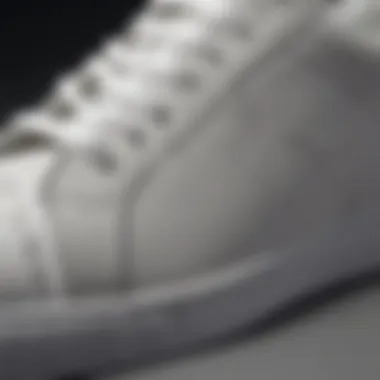 Precision in Design: Stitching Detail of Classy Tennis Shoe Meticulous Stitching on Premium Tennis Shoe