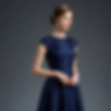 Elegant Navy Blue A-Line Dress