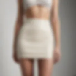 Elegant Danielle Guizio Mini Skirt in Ivory