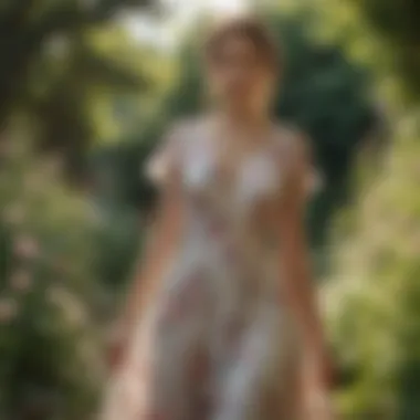 Graceful Summer Charm Elegant Flowing Dress in Floral Garden