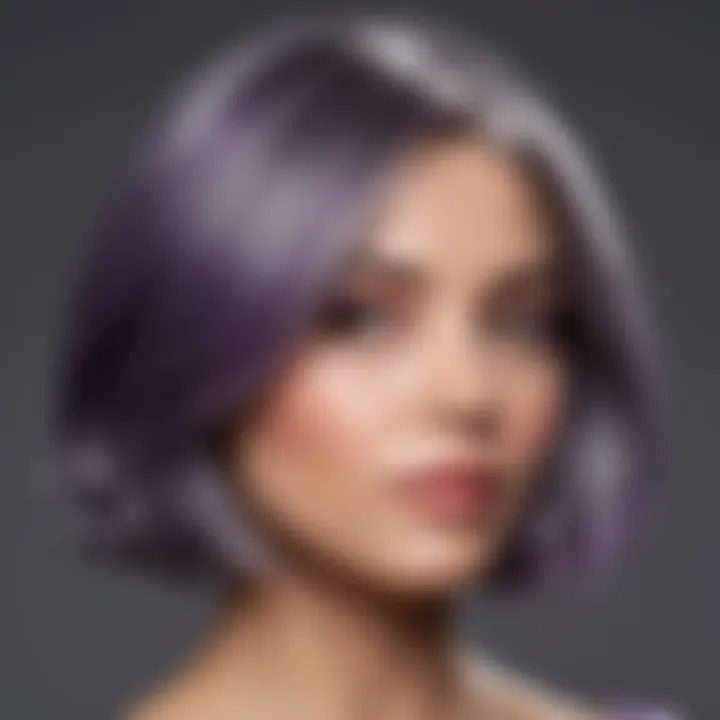 Elegant grey hair with purple shampoo