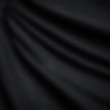 Luxurious Linen Detail Close-up of black linen beach pants fabric texture
