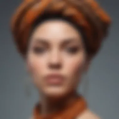 Empowerment and Self-Expression with Head Wraps A serene portrait of an individual confidently wearing a head wrap, conveying empowerment and self-expression.
