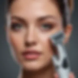 Close-up of a sleek face trimmer highlighting its ergonomic design