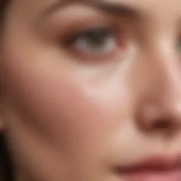 Close-up of smooth skin after a chemical peel treatment