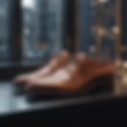 Luxury Cole Haan shoes on display