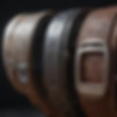 Chic buckle belts displayed creatively on fabric