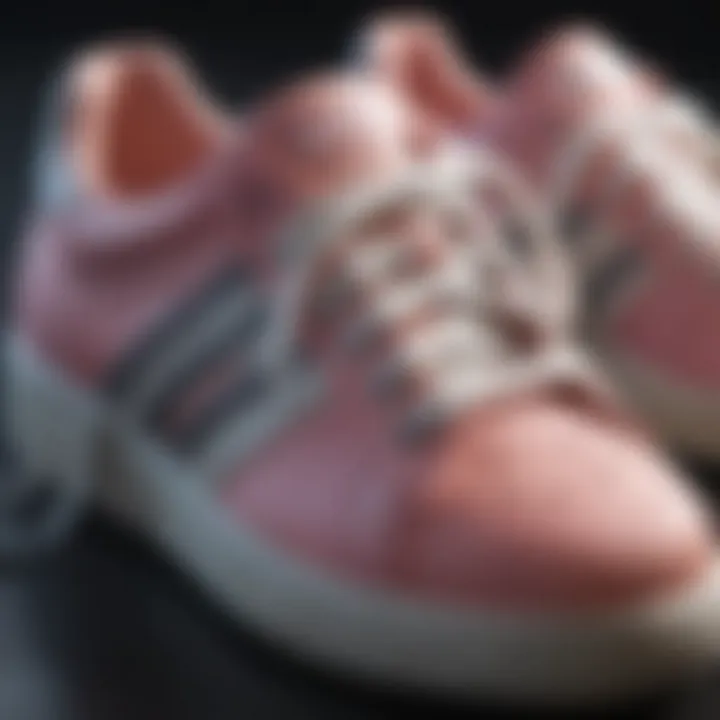 Close-up shot of trendy tennis shoes with unique designs