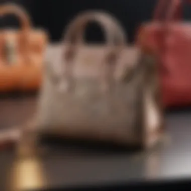 Luxurious designer handbags displayed elegantly on a soft surface