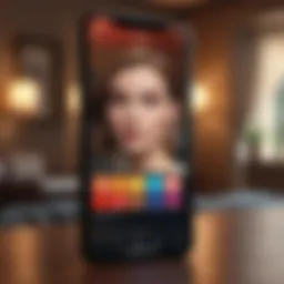 Innovative design app interface with vibrant color palette