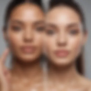 Illustration of diverse skin types applying Aveeno Oil Free Lotion