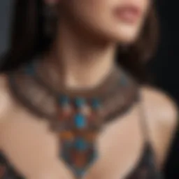 Vibrant beaded necklace showcasing intricate patterns