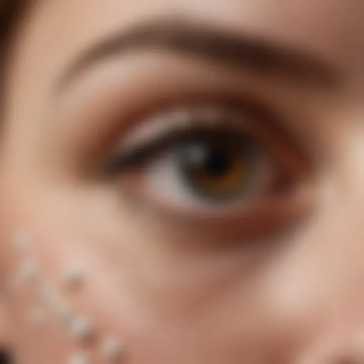 Close-up image of caffeine molecules in eye cream