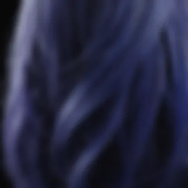 A close-up of hair strands showing the effect of blue violet shampoo