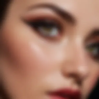 Precision Application of Felt Tip Eyeliner Application of felt tip eyeliner on eyelid showcasing precision