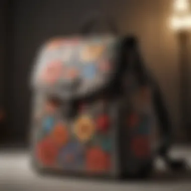 Elegant backpack with floral motif