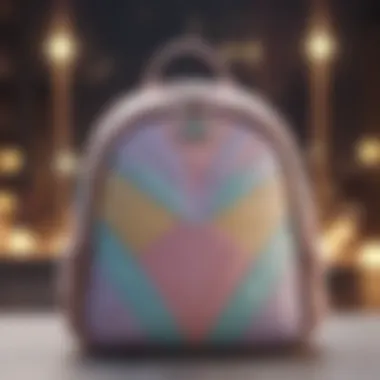 Chic backpack in pastel shades with geometric design