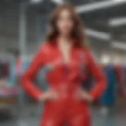 Fashionable clothing pieces showcasing vibrant styles and colors.