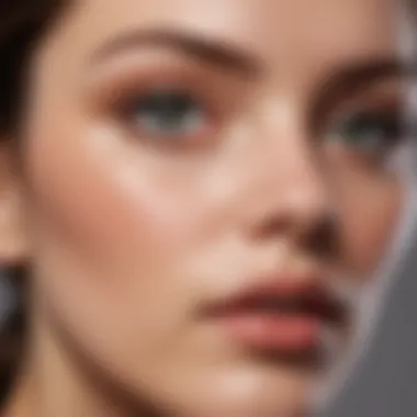 Gentle Application Technique A serene application technique showcasing gentle tapping around the eye area.