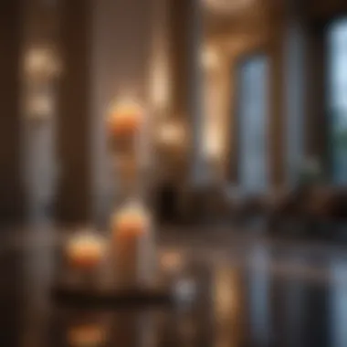 Elegance in Illumination Elegant hotel lobby candle arrangement