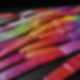 Vibrant glowing hair dye swatches