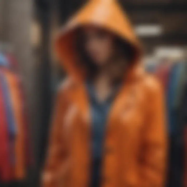 Stylish color palette of Jane Post raincoats arranged aesthetically