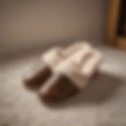 Luxurious Louis Vuitton furry slippers displayed elegantly