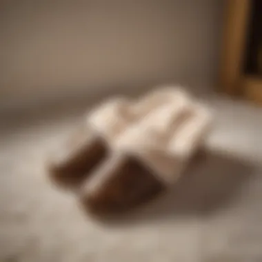 Luxurious Louis Vuitton furry slippers displayed elegantly