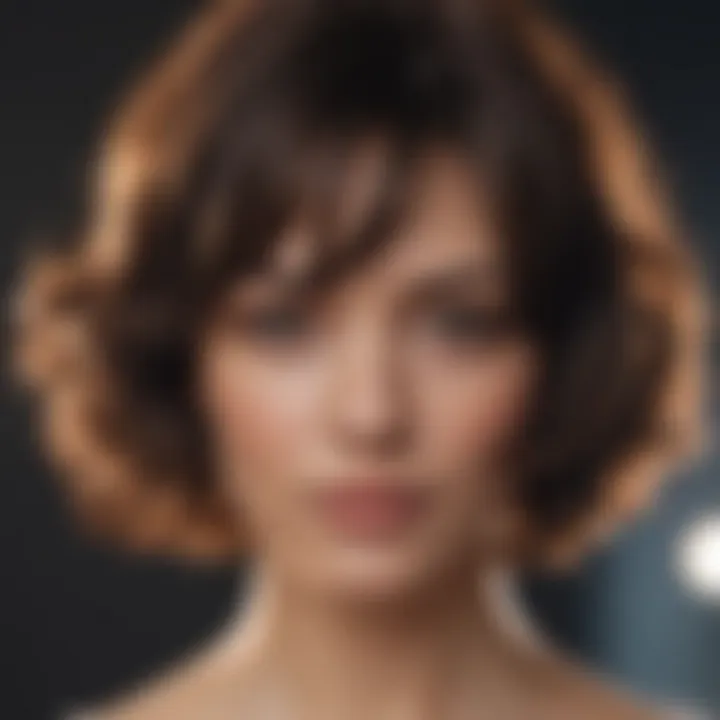 Chic bob hairstyle styled with soft curls for a glamorous look