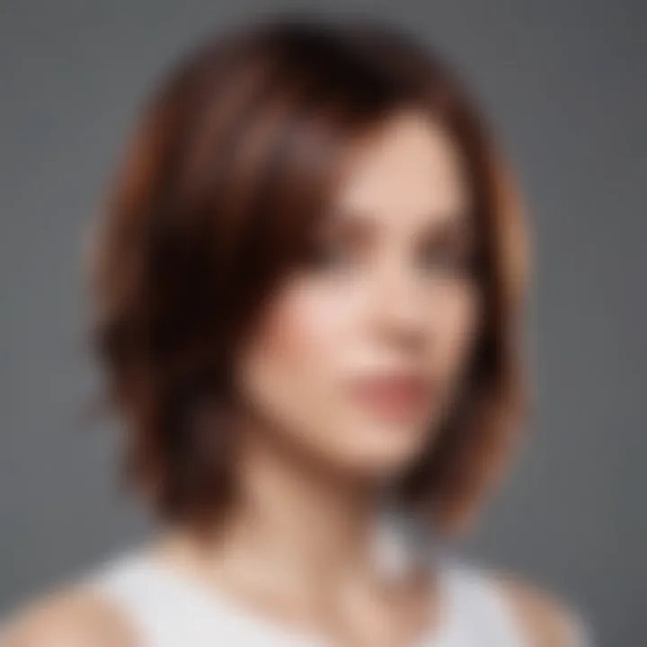 Layered medium length hairstyle featuring vibrant highlights