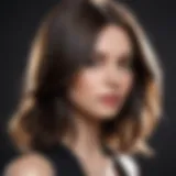 Sleek and modern shoulder-length hairstyle with subtle waves
