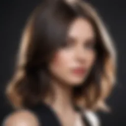 Sleek and modern shoulder-length hairstyle with subtle waves