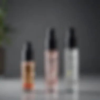 An array of hydrating serums with natural ingredients