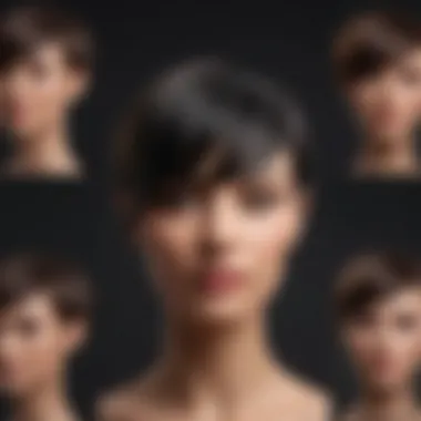 Diverse Dimensions: Variations of Picie Haircuts An array of picie haircut variations displayed on a mannequin.