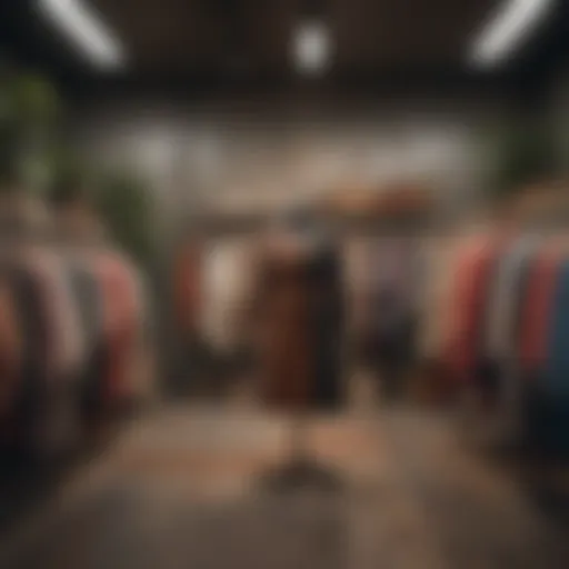 A vibrant collection of plus size clothing displayed in a cozy boutique setting