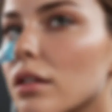 A modern electronic pore cleansing device in action