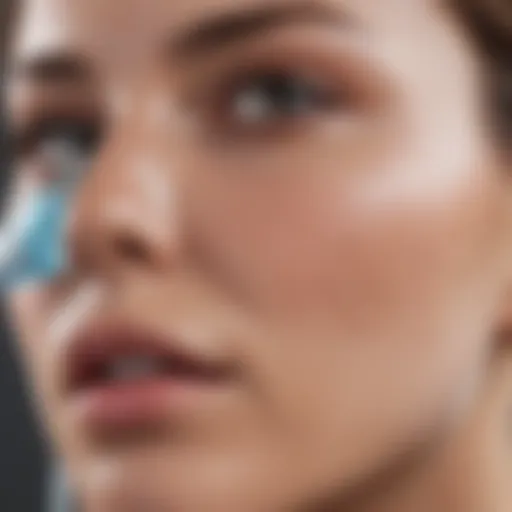 A modern electronic pore cleansing device in action