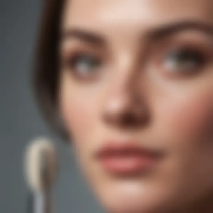 Close-up of a facial brush designed for pore cleansing