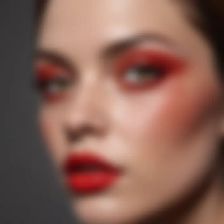 Color palette showcasing red shades in cosmetic trends
