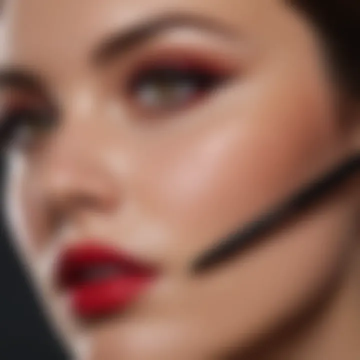 Beauty enthusiast demonstrating eyeliner maintenance techniques
