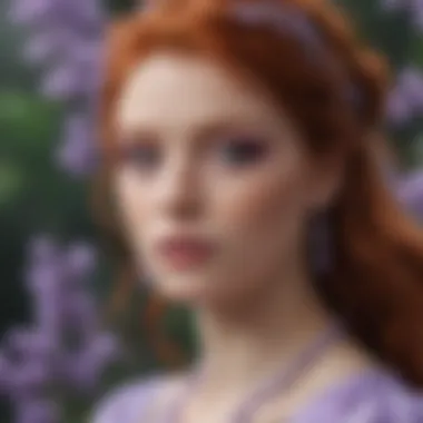 Mystical Melange: Redhead in Lavender Dreams