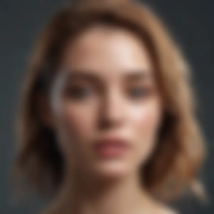 Visual representation of moisture balance in hair care