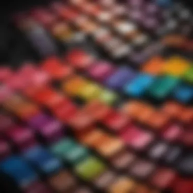 Vibrant Color Options for Semi-Permanent Hair Dye Close-up of vibrant hair color swatches arranged aesthetically