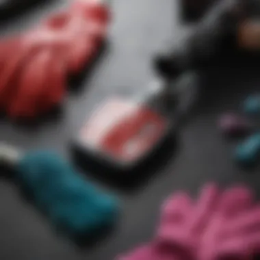 Essential Tools for Applying Semi-Permanent Dye A bottle of semi-permanent hair dye with a brush and gloves laid out