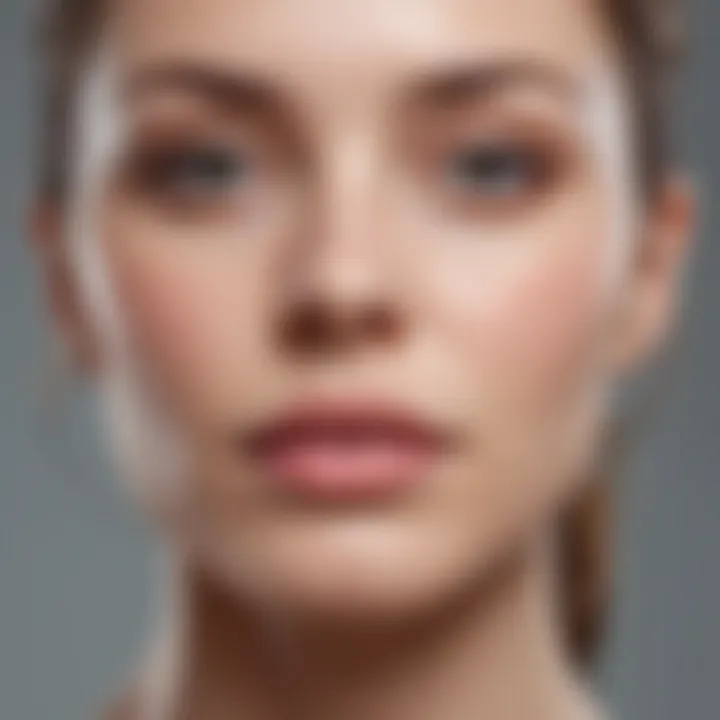 Sulfur cleanser application on facial skin